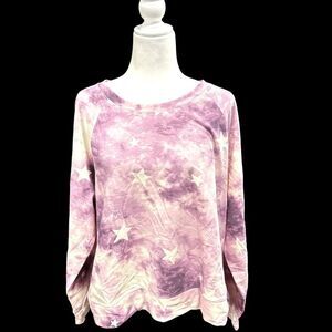 NWT, wild Fox, tie-dye stars, purple and white